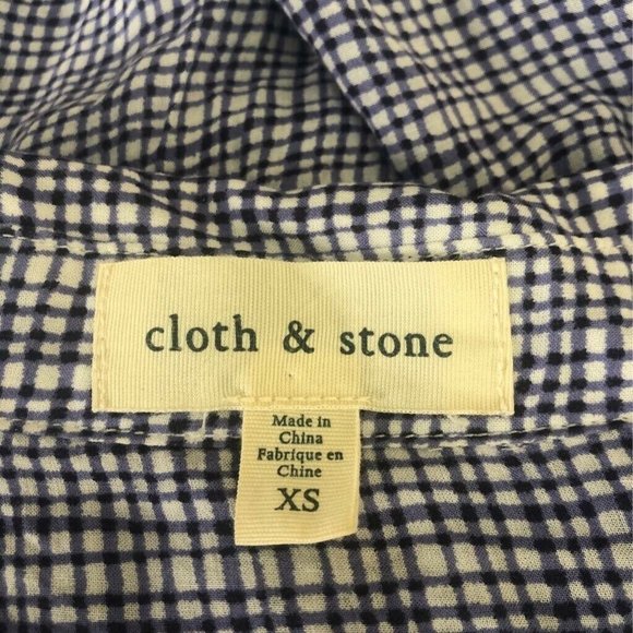 Cloth & Stone Popover Shirt Blue White Pockets XS - Picture 7 of 8